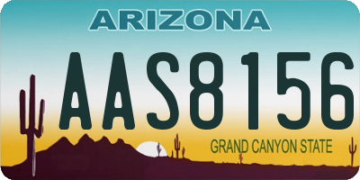 AZ license plate AAS8156