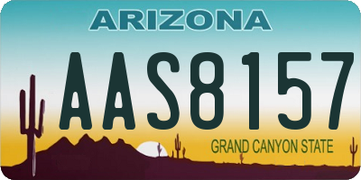 AZ license plate AAS8157
