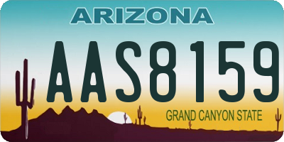 AZ license plate AAS8159