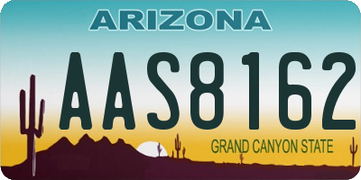 AZ license plate AAS8162