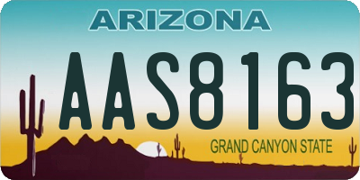 AZ license plate AAS8163