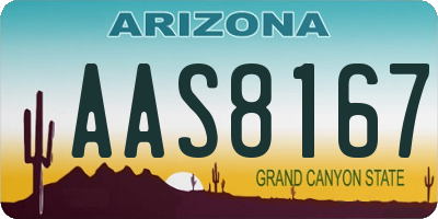 AZ license plate AAS8167