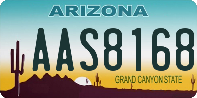 AZ license plate AAS8168