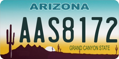 AZ license plate AAS8172