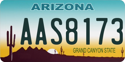 AZ license plate AAS8173