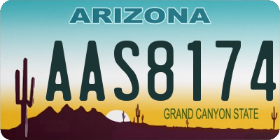 AZ license plate AAS8174