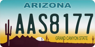 AZ license plate AAS8177