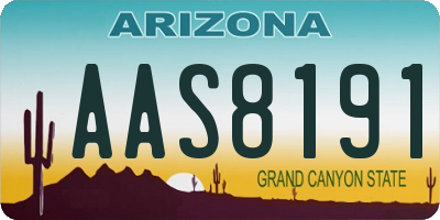 AZ license plate AAS8191