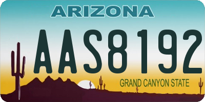 AZ license plate AAS8192