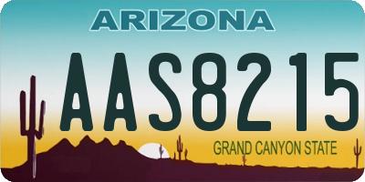 AZ license plate AAS8215