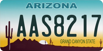 AZ license plate AAS8217