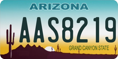 AZ license plate AAS8219