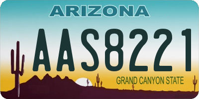 AZ license plate AAS8221