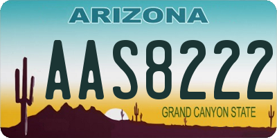 AZ license plate AAS8222