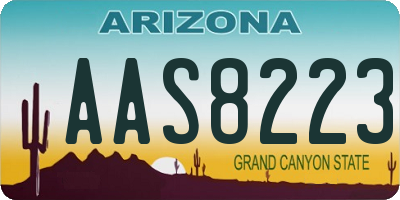 AZ license plate AAS8223