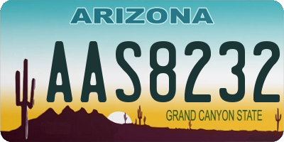 AZ license plate AAS8232