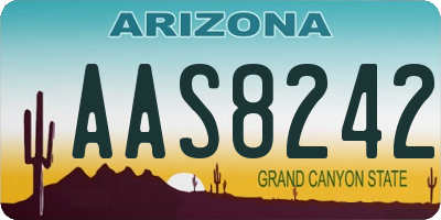 AZ license plate AAS8242