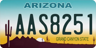 AZ license plate AAS8251