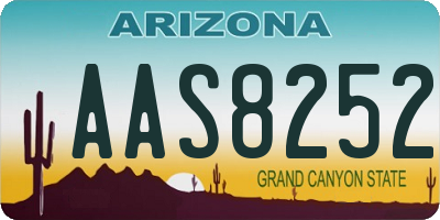 AZ license plate AAS8252