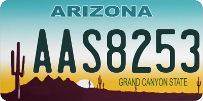 AZ license plate AAS8253