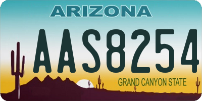 AZ license plate AAS8254