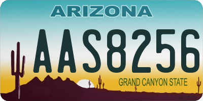 AZ license plate AAS8256