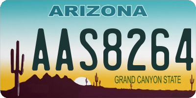 AZ license plate AAS8264