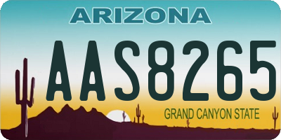 AZ license plate AAS8265