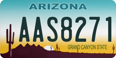 AZ license plate AAS8271