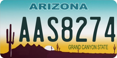 AZ license plate AAS8274