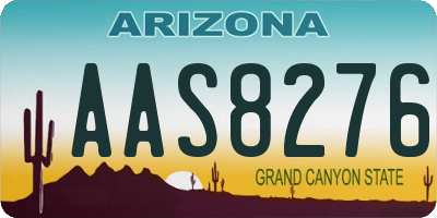 AZ license plate AAS8276