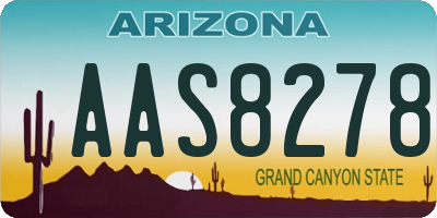 AZ license plate AAS8278