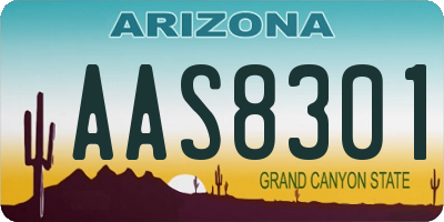 AZ license plate AAS8301
