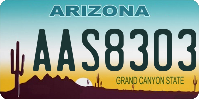 AZ license plate AAS8303