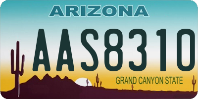 AZ license plate AAS8310
