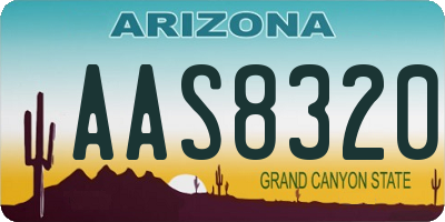 AZ license plate AAS8320