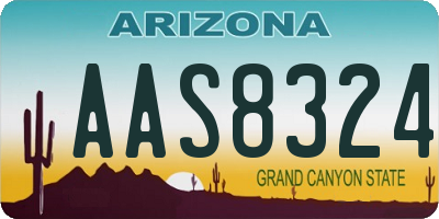 AZ license plate AAS8324