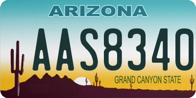 AZ license plate AAS8340