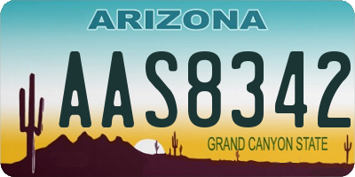 AZ license plate AAS8342
