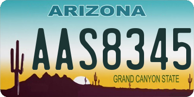 AZ license plate AAS8345