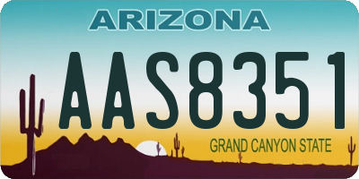 AZ license plate AAS8351