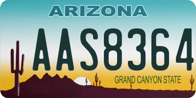 AZ license plate AAS8364