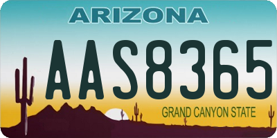 AZ license plate AAS8365