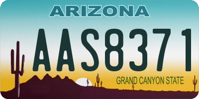 AZ license plate AAS8371