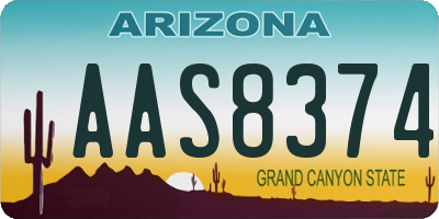 AZ license plate AAS8374