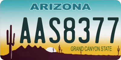 AZ license plate AAS8377