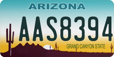 AZ license plate AAS8394