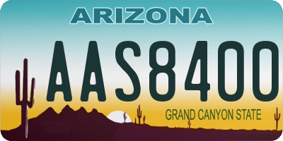 AZ license plate AAS8400