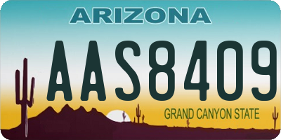AZ license plate AAS8409