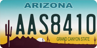 AZ license plate AAS8410
